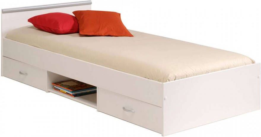 Leen Bakker Bed Natan incl. lades wit 90x200 cm