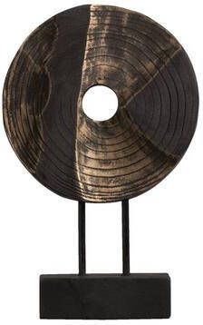 Leen Bakker Beeld Harvest zwart goudkleur hout 29x18x9 cm