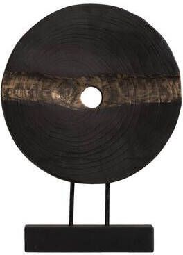 Leen Bakker Beeld Harvest zwart goudkleurig hout 38x28x9 cm