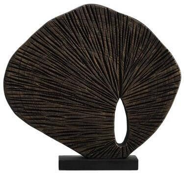 Leen Bakker Beeld Jules zwart goud hout 36x34x8 cm