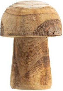 Leen Bakker Beeld paddenstoel naturel paulowniahout 15xØ10 cm