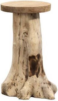 Leen Bakker Bijzettafel Borneo hoog teak 65xØ35 cm