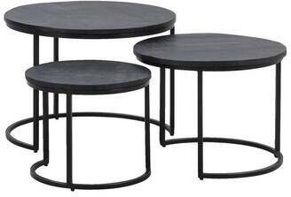 Leen Bakker Bijzettafels Noxy mangohout set van 3