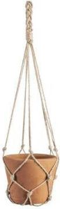 Leen Bakker Bloempot hangend Tijm rood terracotta 55xø17 5 cm