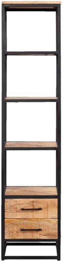 Leen Bakker Boekenkast Logan incl. lades mangohout 180x40x40 cm