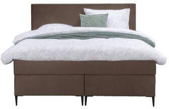 Leen Bakker Boxspring Arendal bruin 140x200 cm slanke poot