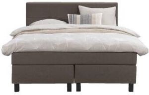 Leen Bakker Boxspring Billund donkerbruin 140x200 cm vierkante poot