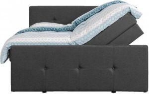 Leen Bakker Boxspring met opbergruimte Vasteras antraciet 160x200 cm