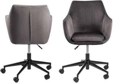 Bendt Grijs Bureaustoel Arne velours draaibaar in hoogte verstelbaar - Foto 3