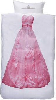 Comfort dekbedovertrek Belle prinses wit roze 140x200 cm Leen Bakker