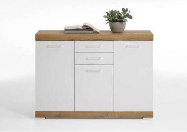 Leen Bakker Commode Bristol oud eikenkleur wit edelglans 120x90x35 cm