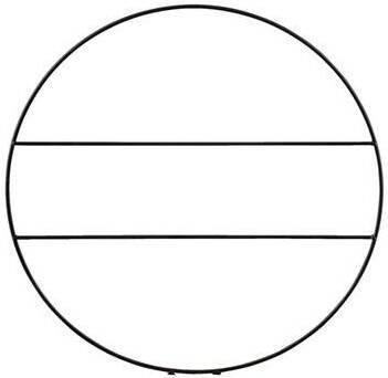 Leen Bakker Decoratie cirkel zwart 42x40x8 cm