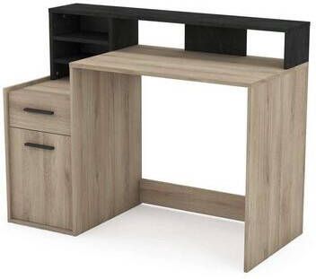 Leen Bakker Demeyere bureau Delphi 1 lade + 1 deur bruin 126 2x93 5x59 8 cm