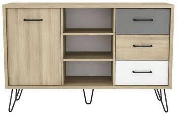 Leen Bakker Demeyere dressoir Genk eiken wit grijs 81 5x124 5x42 3 cm