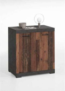 Leen Bakker Dressoir Bristol 2 deuren bruin donkergrijs 90x80x35 cm