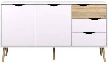 Leen Bakker Dressoir Delta 5-vaks wit 81 7x147 1x39 cm