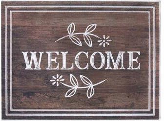 Leen Bakker Ecomat Tradition Welcome Daisy bruin 45x60 cm