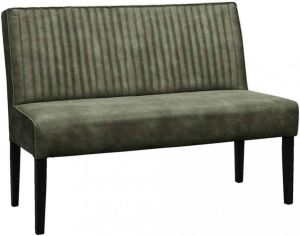 Leen Bakker Eetkamerbank Casey step leder groen 125 cm