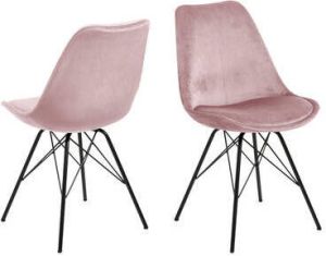 Grab A Chair Eetkamerstoel Frostrup in oud roze velours stof