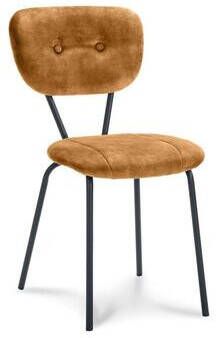 Leen Bakker Eetkamerstoel Jenna velvet cognac 2 stuks