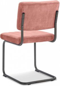 Leen Bakker Eetkamerstoel Mae velvet Adore roze (2 stuks)