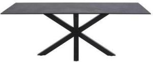 Sohome Eettafel 'Parker' Keramiek 200 x 100cm kleur Zwart