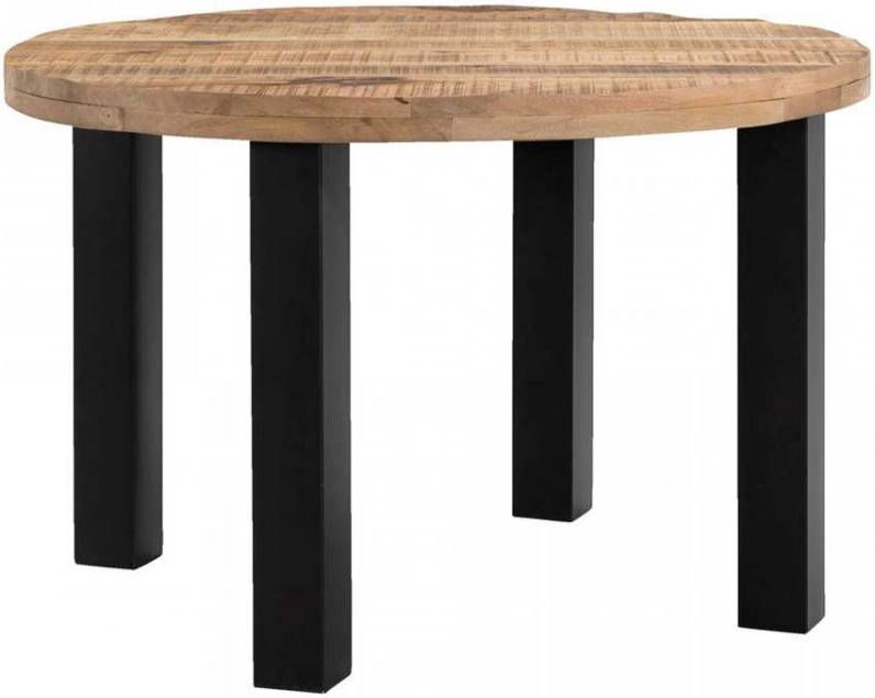 Leen Bakker Eetkamertafel Trevor naturel zwart 78xØ150 cm