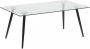 Leen Bakker Eetkamertafel Viksmom zwart glas 75x140x80 cm - Thumbnail 1