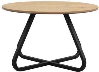 Leen Bakker Eettafel Brigitte rond naturel zwart 75Ø120 cm