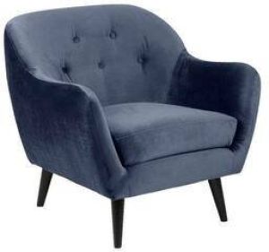 Leen Bakker Fauteuil Lucera stof Letto donkerblauw