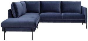 Leen Bakker Hoekbank Brest links velvet donkerblauw