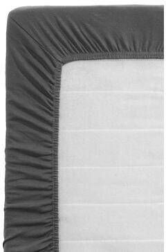 Leen Bakker Hoeslaken Jersey antraciet 80x200 cm