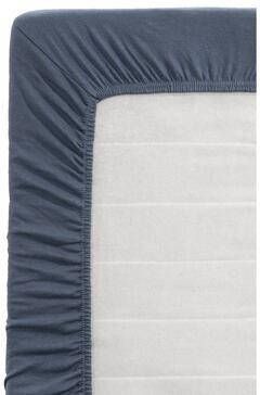 Leen Bakker Hoeslaken Jersey donkerblauw 90x200 cm