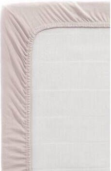Leen Bakker Hoeslaken Jersey roze 90x200 cm
