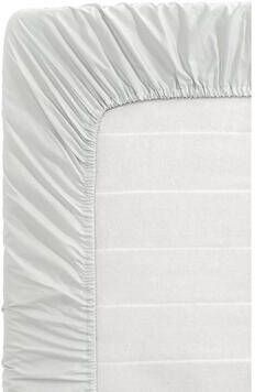 Leen Bakker Hoeslaken Percale katoen lichtgrijs 90x200 cm