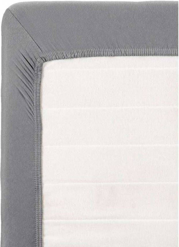 Leen Bakker Hoeslaken topdekmatras Jersey grijs 120x200 cm