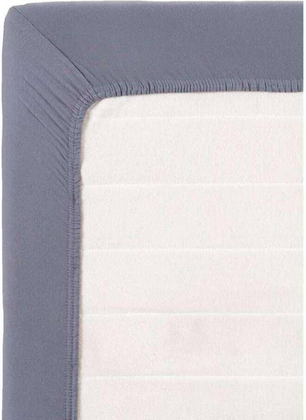 Leen Bakker Hoeslaken topdekmatras Jersey grijsblauw 120x200 cm