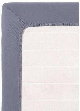 Leen Bakker Hoeslaken topdekmatras Jersey grijsblauw 160x200 cm