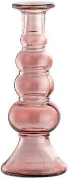 Leen Bakker Kandelaar Charly roze glas 22xØ9 cm
