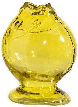 Leen Bakker Vaas Vis Geel Glas 17x10 5x15 cm