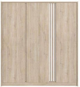 Leen Bakker Kledingkast Evi 3-deurs eikenkleur 203x185x52 cm