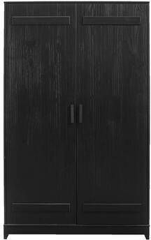 Leen Bakker Kledingkast Santos 2-deurs zwart 180x110x52 cm