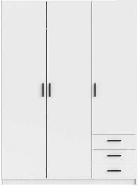 Leen Bakker Kledingkast Sprint 3-deurs wit 200x147x50 cm