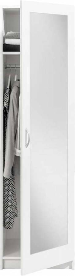 Leen Bakker Kledingkast Varia 1-deurs inclusief spiegel wit 175x49x50 cm
