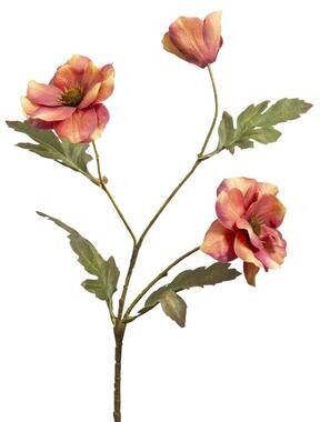 Leen Bakker Kunstbloem Anemone spray oudroze 70 cm