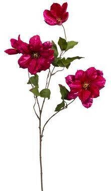 Leen Bakker Kunstbloem Clematis Velvet spray fuchsia 83 cm