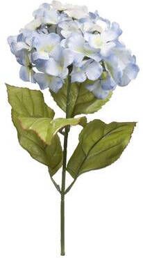 Leen Bakker Kunstbloem Hortensia blauw 65 cm