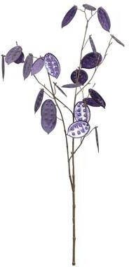 Leen Bakker Kunstbloem Lunaria Glamour spray paars 90 cm