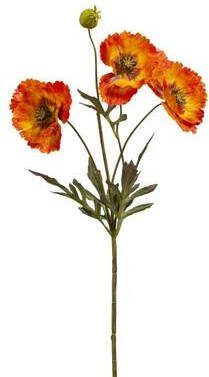 Leen Bakker Kunstbloem Poppy spray oranje 68 cm