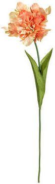 Leen Bakker Kunstbloem Tulip Parrot Spray Oranje 68 cm